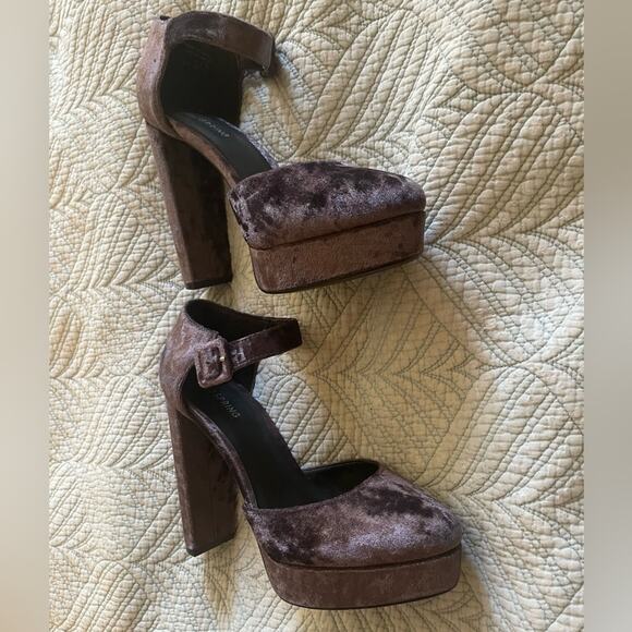 Call it Spring Whimsygoth Crushed Velvet Deep Purple Platform Heel Sz 8.5 - Picture 12 of 12